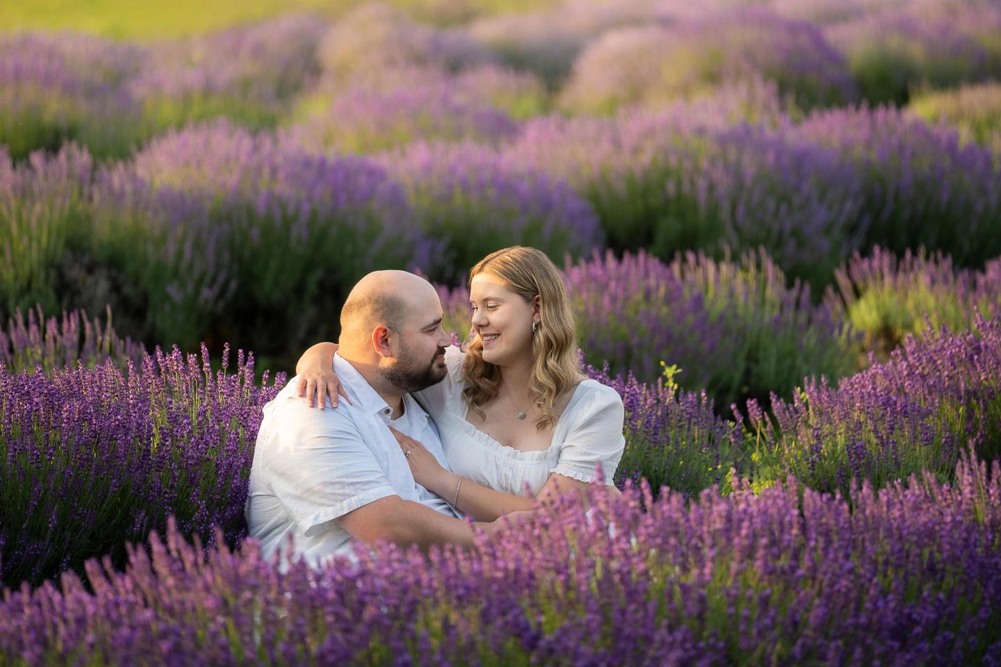 Couples session at the Lavendar Farm