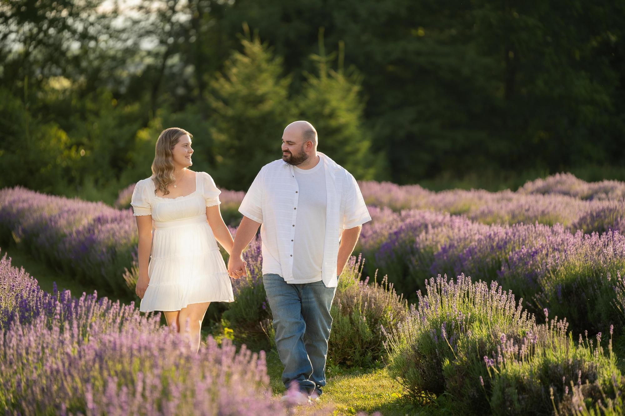 Couples session at the Lavendar Farm